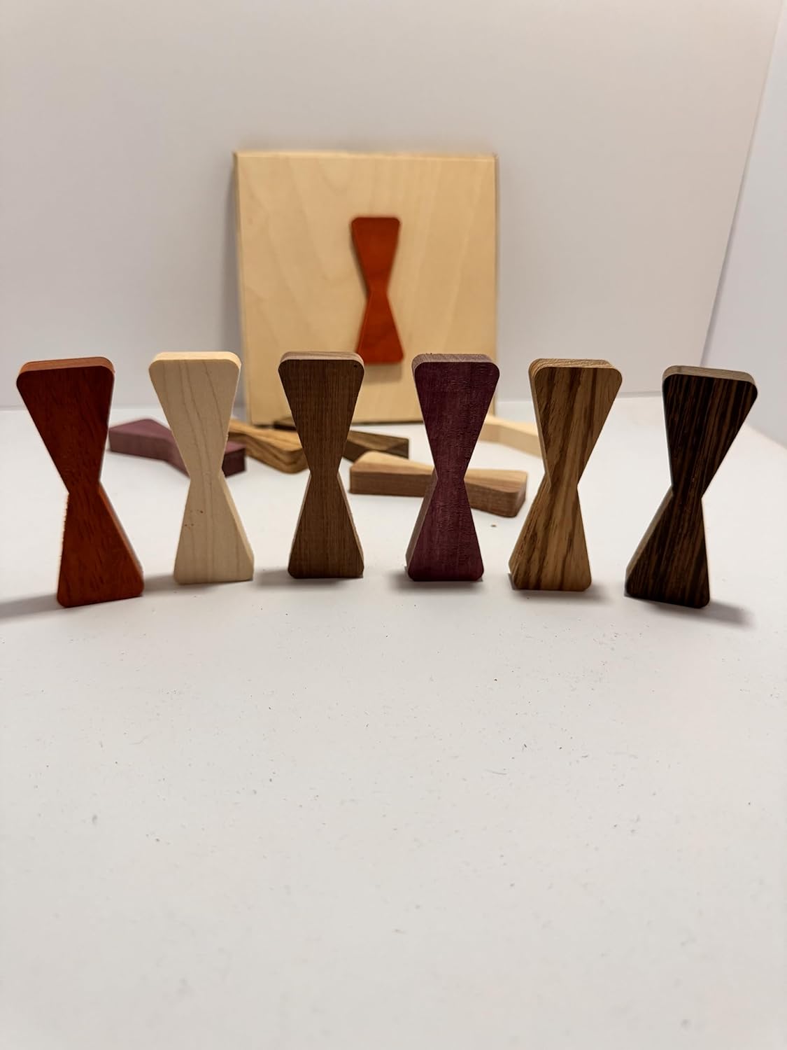 Exquisite Exotic Wood Bow Tie Inlays set of 12 With Router Template