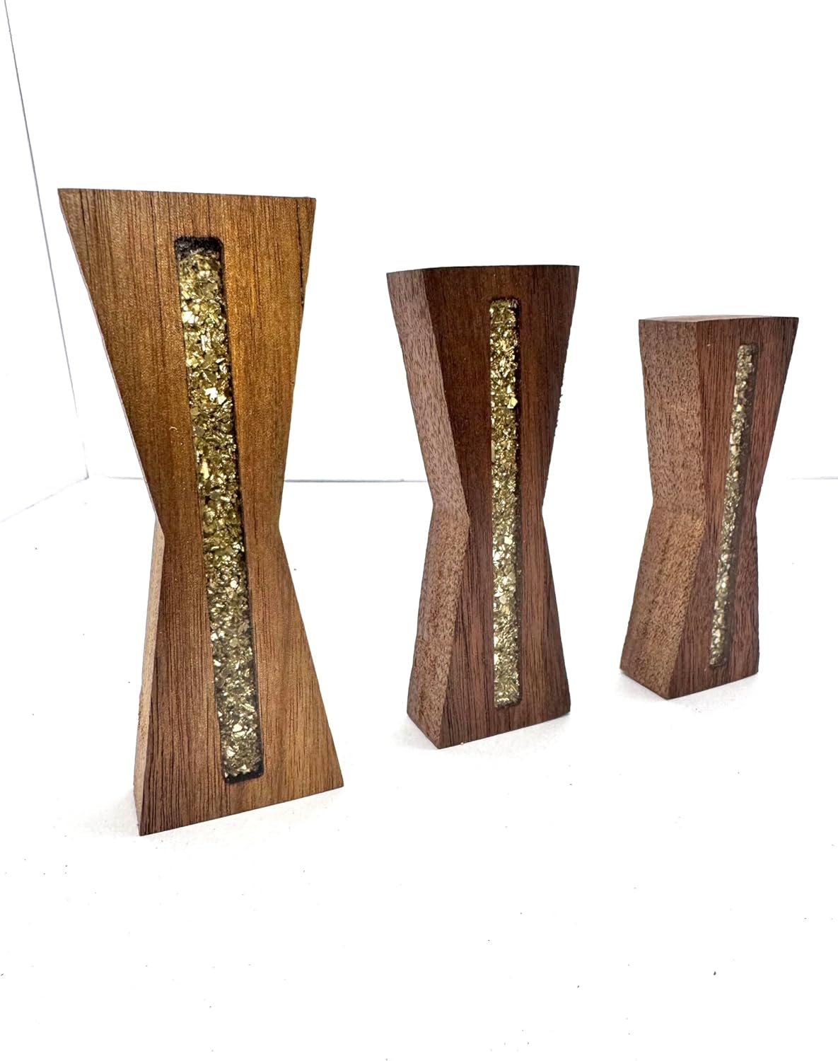 Elegant Walnut Bow Tie Inlays Set