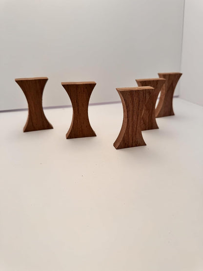 Walnut Bow Tie Inlay Hour Glass Shaped 5 pack