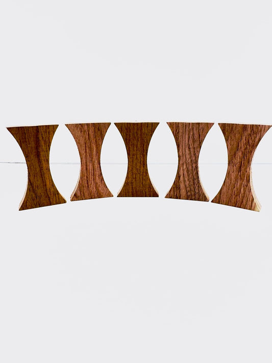 Walnut Bow Tie Inlay Hour Glass Shaped 5 pack