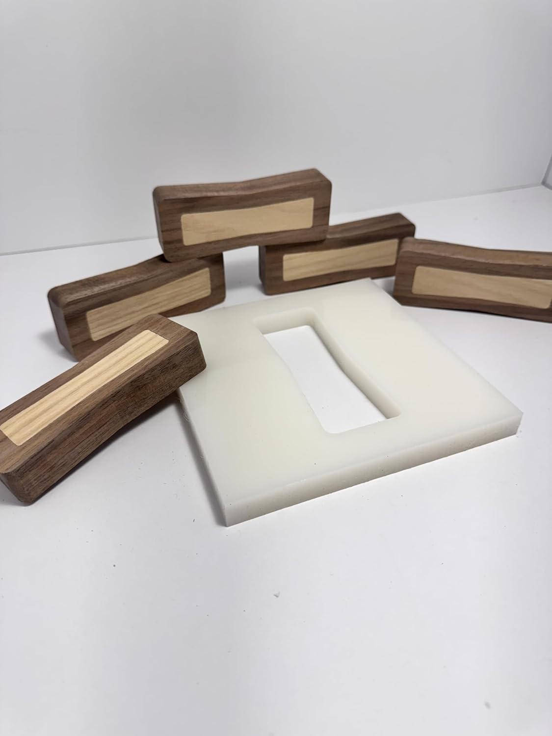 No Chiseling Bow Tie Inlays - Walnut & Ash Wood Bow Tie Inlays With Router Template Jig (large)