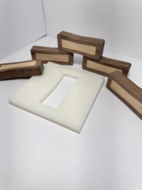 No Chiseling Bow Tie Inlays - Walnut & Ash Wood Bow Tie Inlays With Router Template Jig (large)