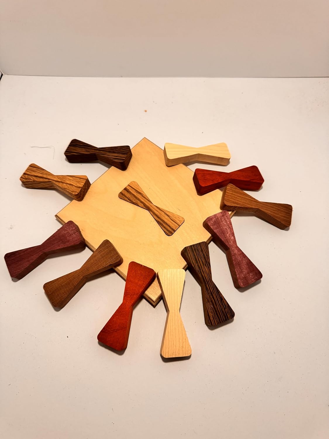 Exquisite Exotic Wood Bow Tie Inlays set of 12 With Router Template