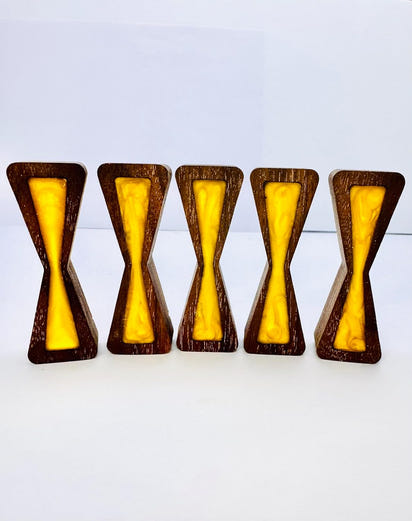 Walnut Bow Tie Inlays With Epoxy 5 Pack For Wood Workers