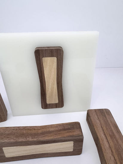 No Chiseling Bow Tie Inlays - Walnut & Ash Wood Bow Tie Inlays With Router Template Jig (large)