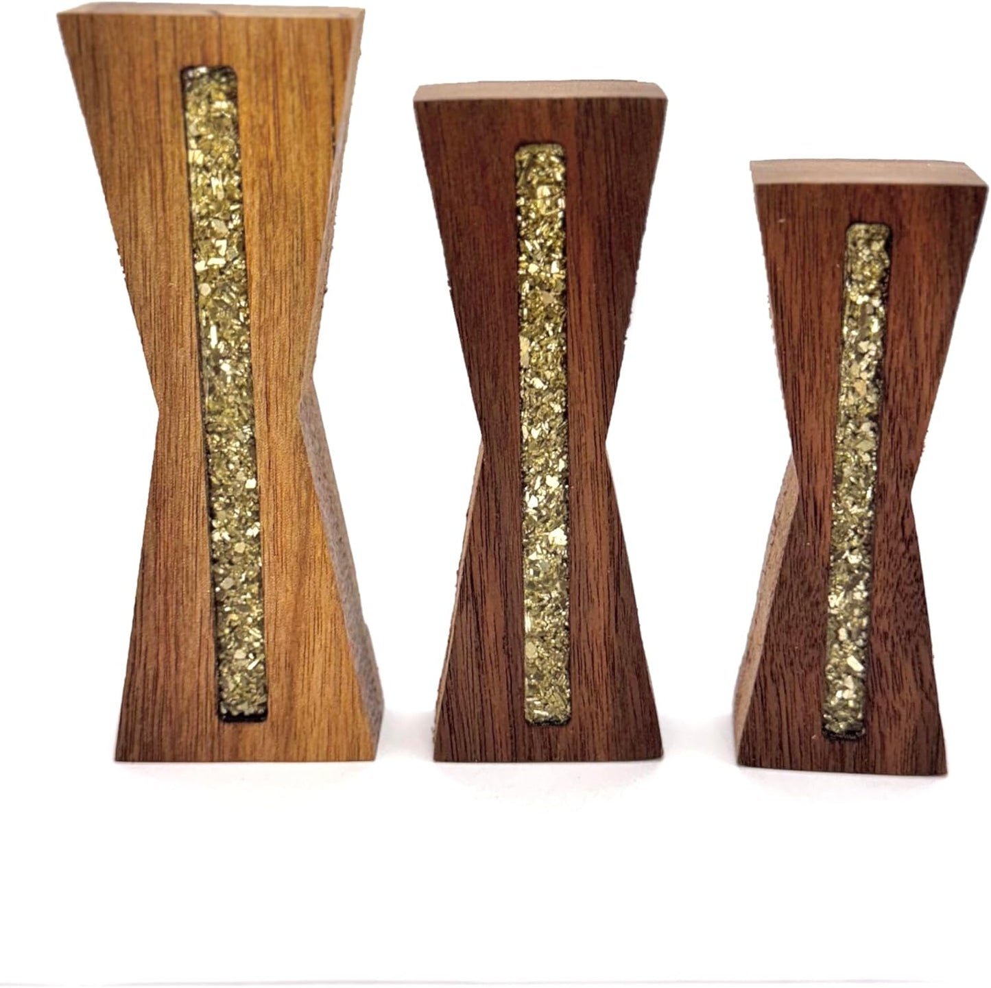 Elegant Walnut Bow Tie Inlays Set