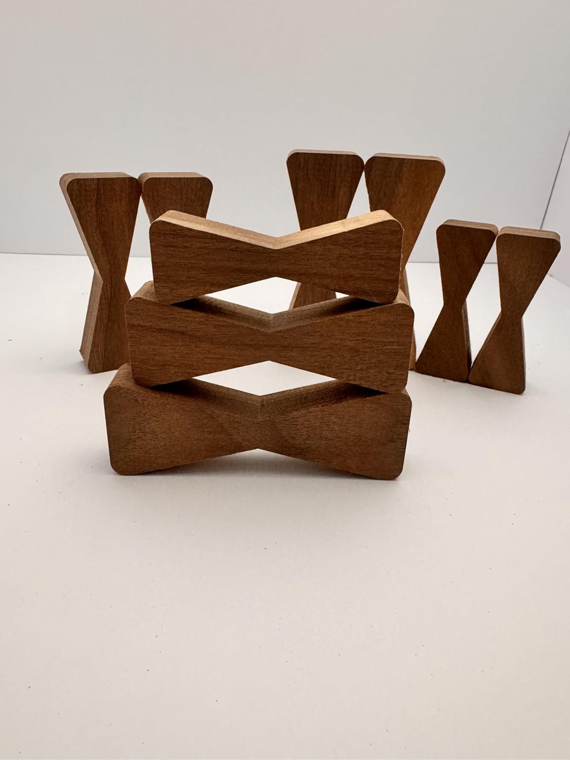 Variety Walnut Bow Tie Inlays 3 sizes set of 9 pcs total