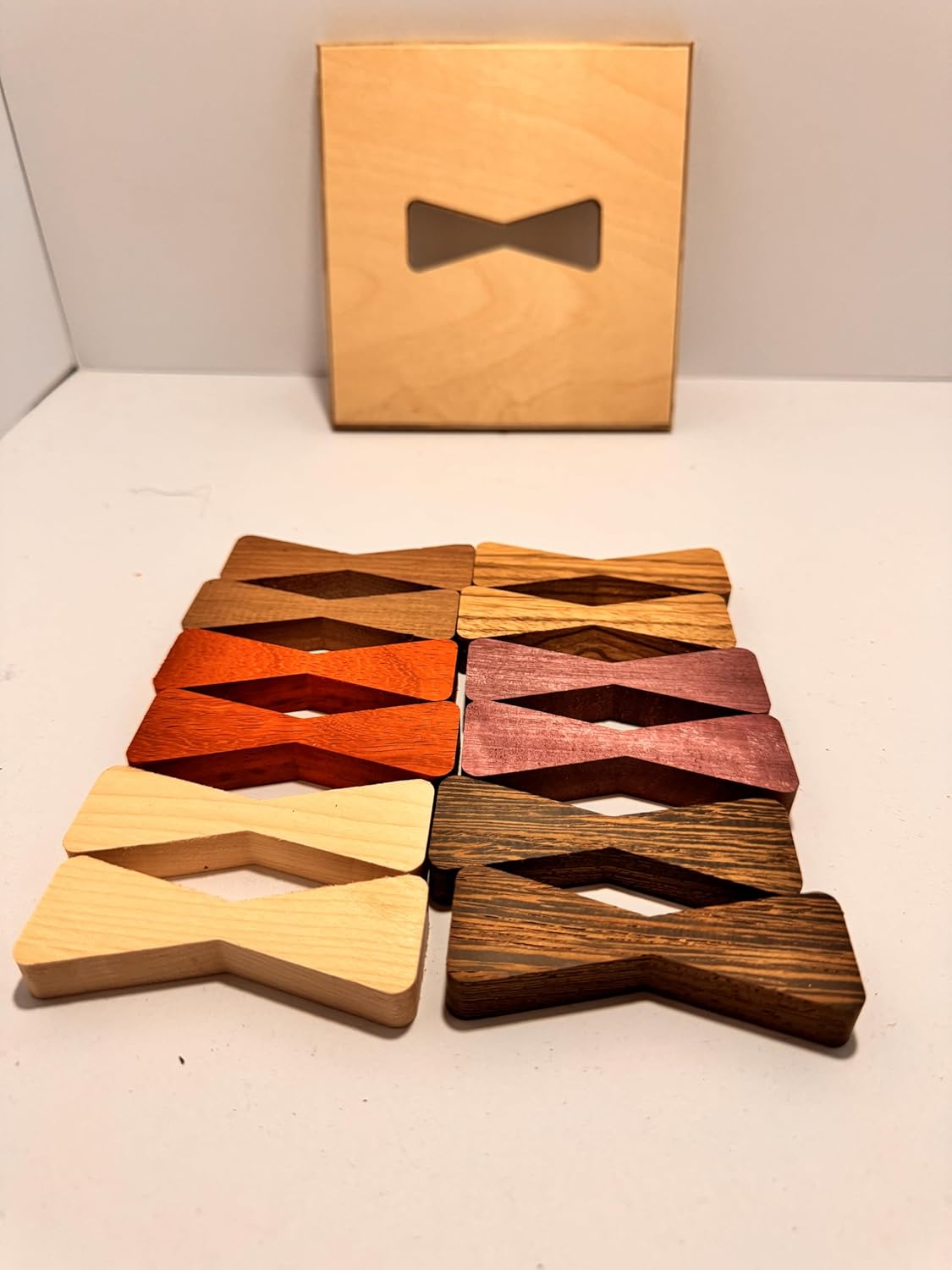 Exquisite Exotic Wood Bow Tie Inlays set of 12 With Router Template