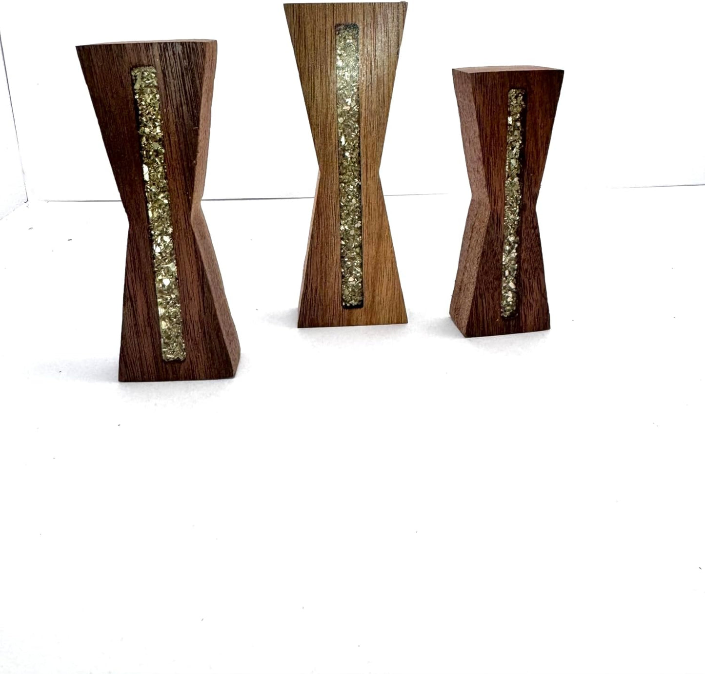 Elegant Walnut Bow Tie Inlays Set