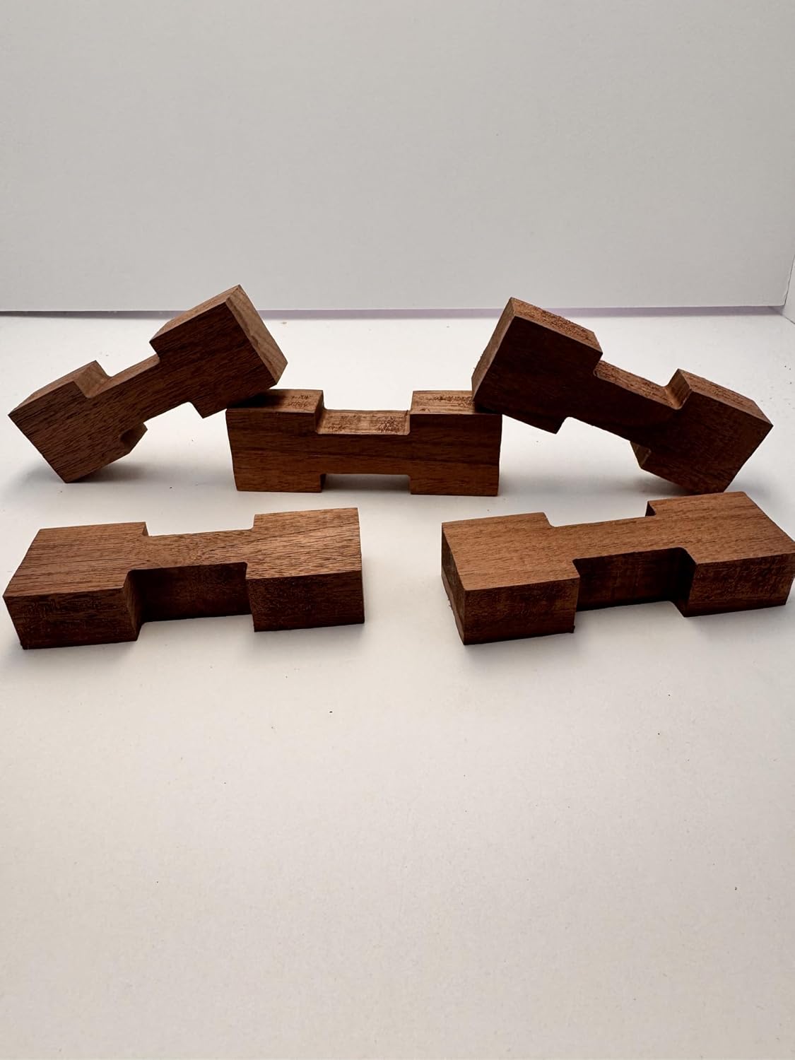 Walnut Wood Bow Tie Inlays Dumbbell Shaped 5 pcs