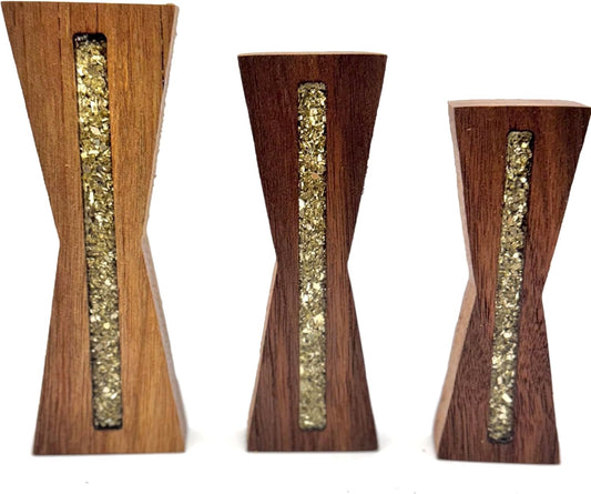 Elegant Walnut Bow Tie Inlays Set