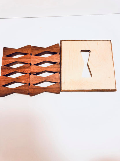 Walnut Bow Tie Inlays - 10 Pack with router template