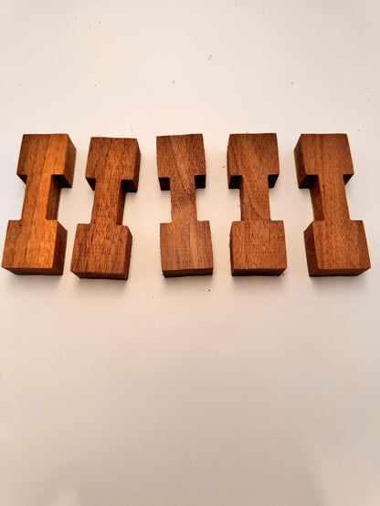 Walnut Wood Bow Tie Inlays Dumbbell Shaped 5 pcs
