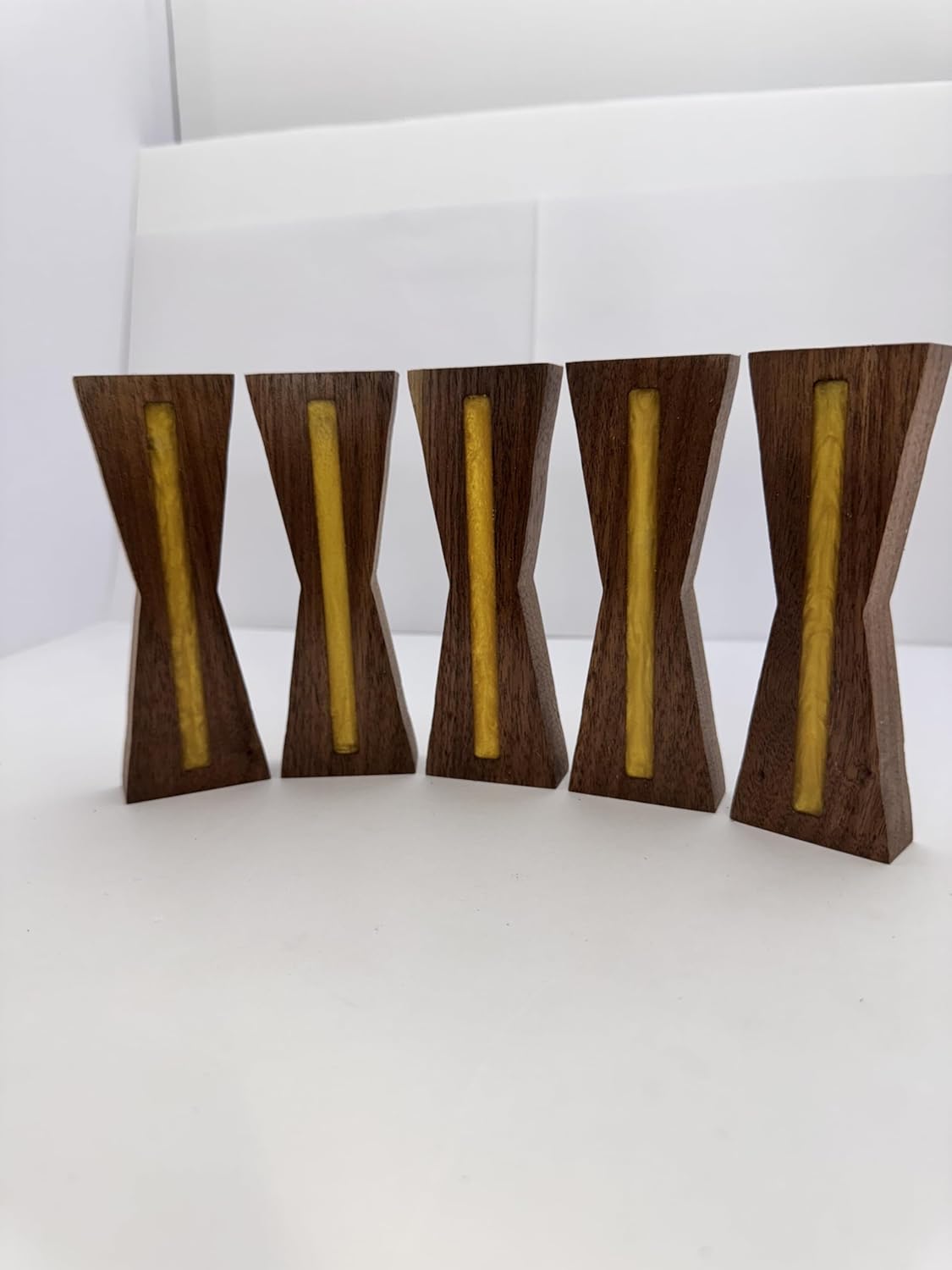 Walnut Bow Tie Inlays – 5 Unfinished Pieces