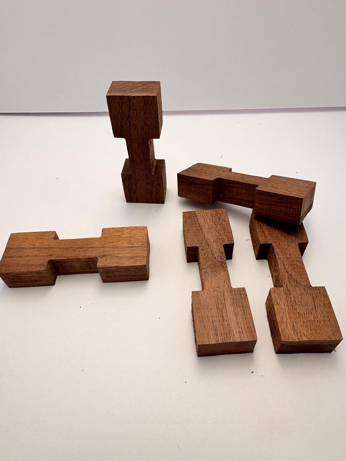 Walnut Wood Bow Tie Inlays Dumbbell Shaped 5 pcs