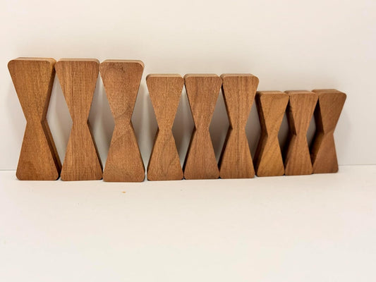 Variety Walnut Bow Tie Inlays 3 sizes set of 9 pcs total