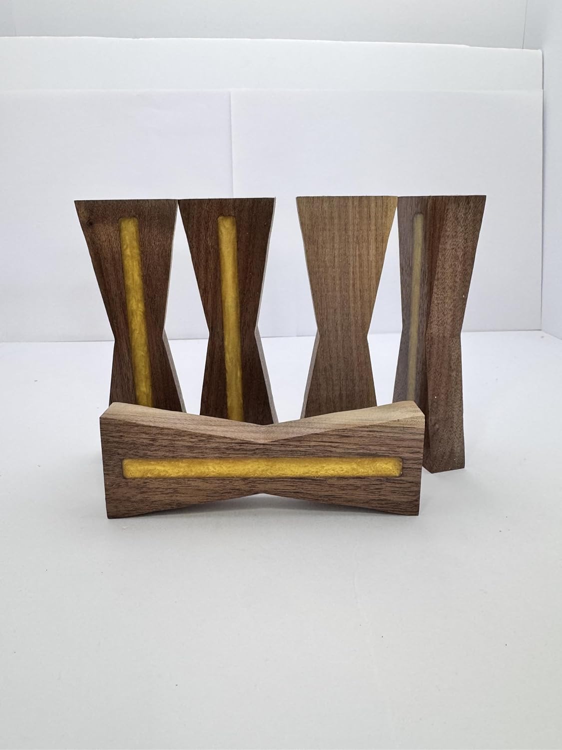 Walnut Bow Tie Inlays – 5 Unfinished Pieces