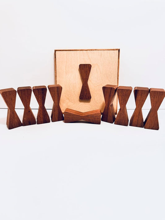 Walnut Bow Tie Inlays - 10 Pack with router template