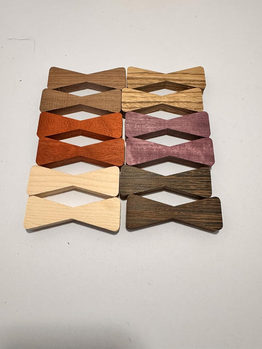Exquisite Exotic Wood Bow Tie Inlays set of 12 With Router Template
