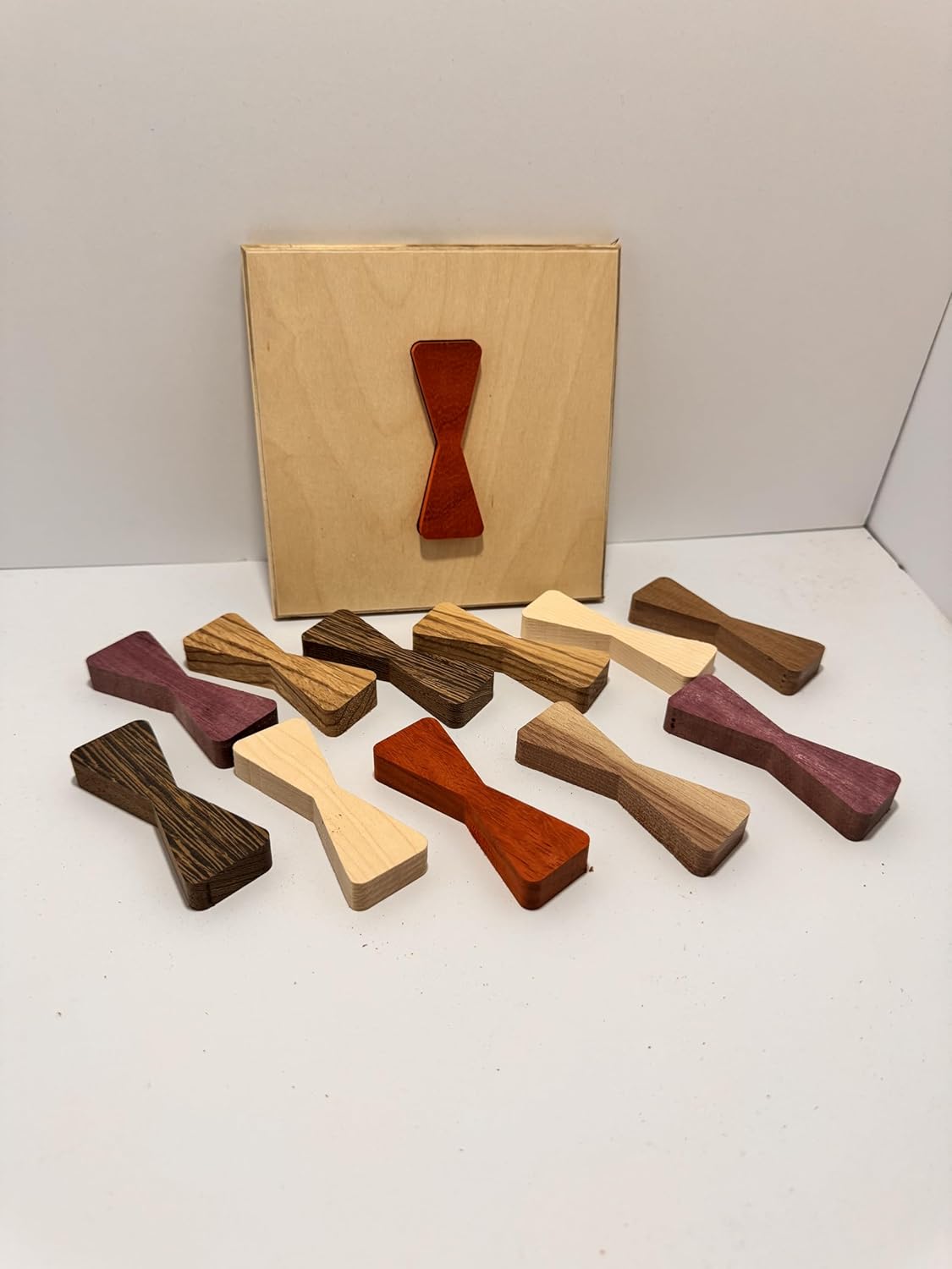 Exquisite Exotic Wood Bow Tie Inlays set of 12 With Router Template