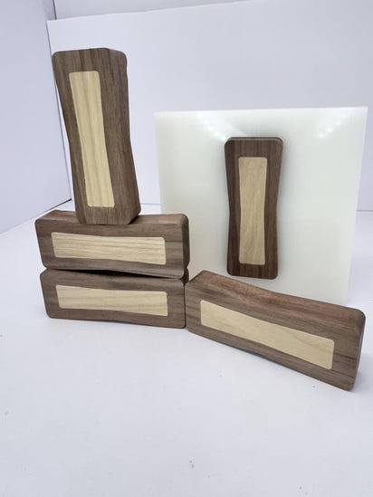 No Chiseling Bow Tie Inlays - Walnut & Ash Wood Bow Tie Inlays With Router Template Jig (large)