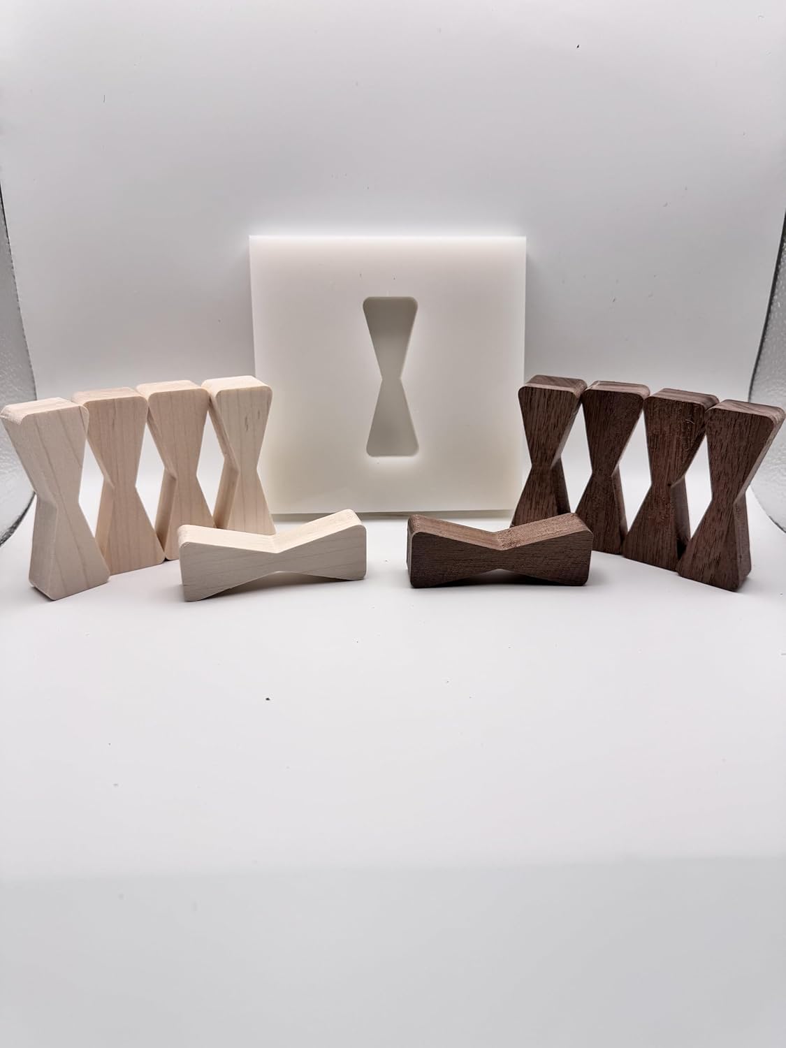 EZ Walnut & Maple Bow Tie Inlays- No Chiseling Inlays Router Template Included.