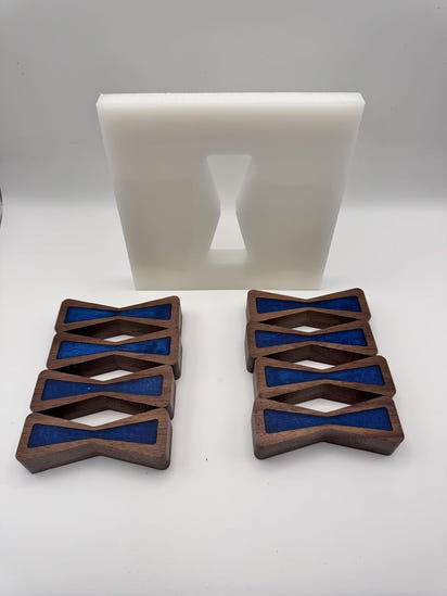 Walnut Bow Tie Inlays With Router Template 8pc