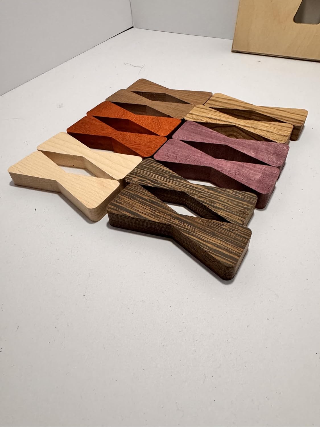 Exquisite Exotic Wood Bow Tie Inlays set of 12 With Router Template