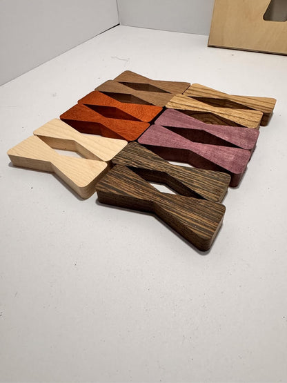 Exquisite Exotic Wood Bow Tie Inlays set of 12 With Router Template