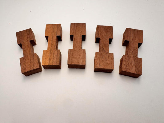 Walnut Wood Bow Tie Inlays Dumbbell Shaped 5 pcs