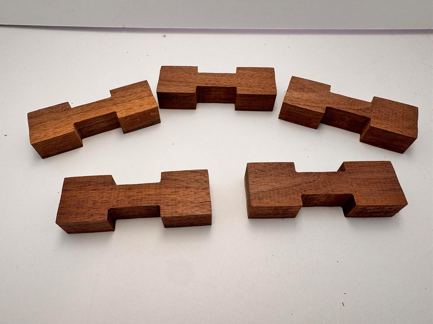 Walnut Wood Bow Tie Inlays Dumbbell Shaped 5 pcs