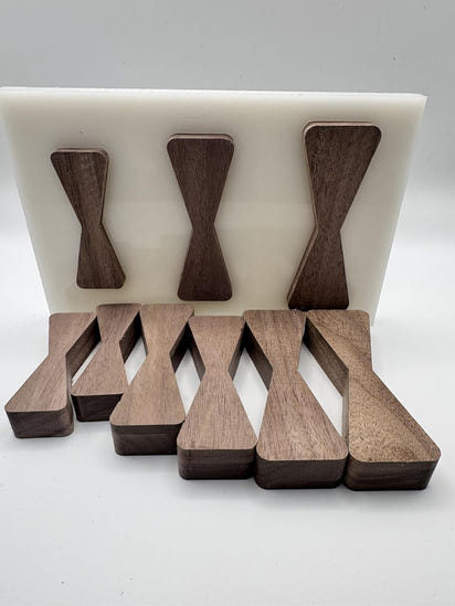 Elegant Walnut Bow Tie Inlay Set Of 9 + Template Set of 9 (optional router bit)