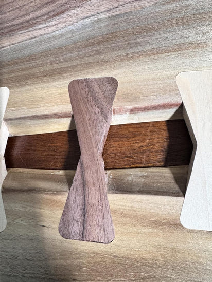 EZ Walnut & Maple Bow Tie Inlays- No Chiseling Inlays Router Template Included.