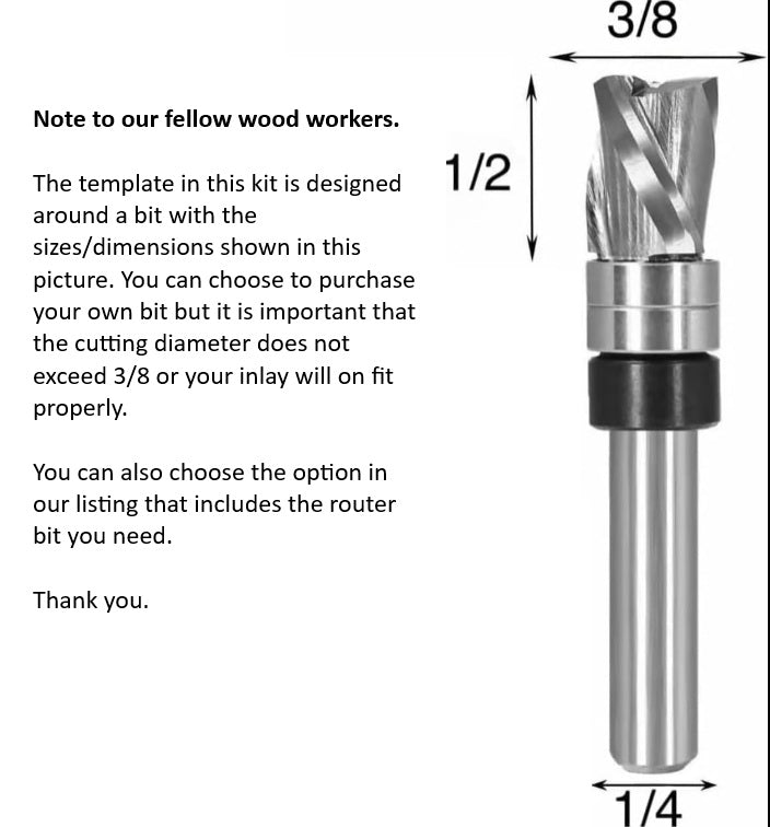 EZ Walnut & Maple Bow Tie Inlays- No Chiseling Inlays Router Template Included.