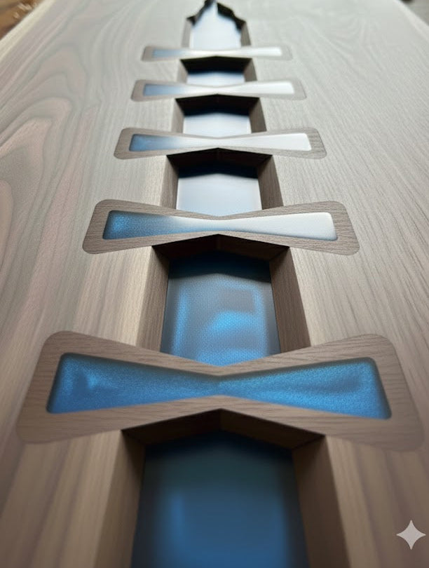 Walnut Bow Tie Inlays With Router Template 8pc